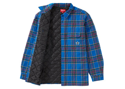 Supreme Quilted Plaid Flannel Shirt Dusty Royal