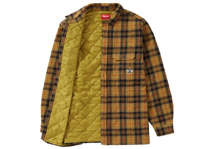 Supreme Quilted Plaid Flannel Shirt Olive