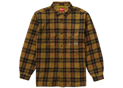 Supreme Quilted Plaid Flannel Shirt Olive