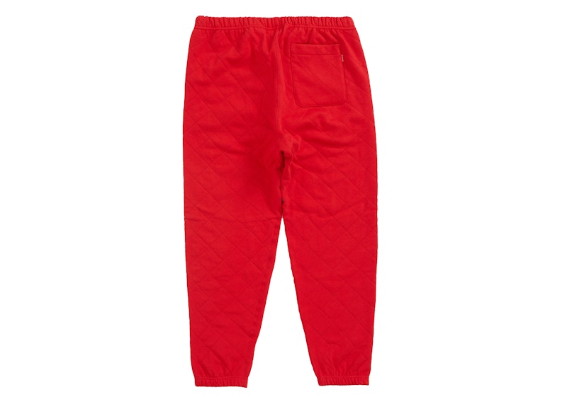Supreme Quilted Sweatpant Red
