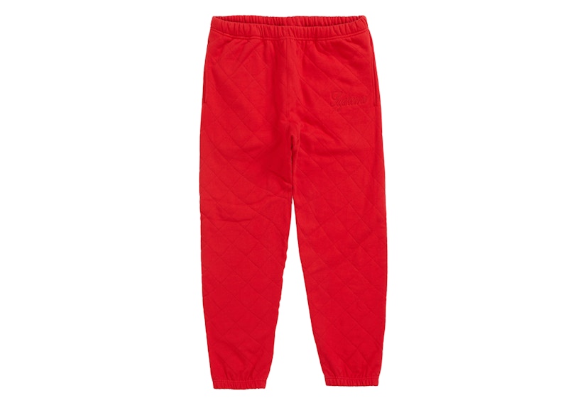 Supreme Quilted Sweatpant Red