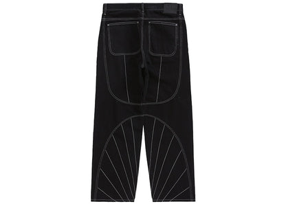 Supreme Radial Embroidered Loose Fit Jean Black