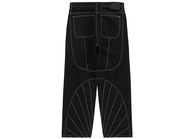Supreme Radial Embroidered Loose Fit Jean Black