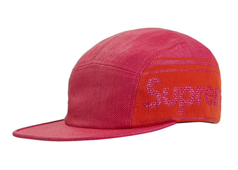 Supreme Raffia Woven Logo Camp Cap Magenta