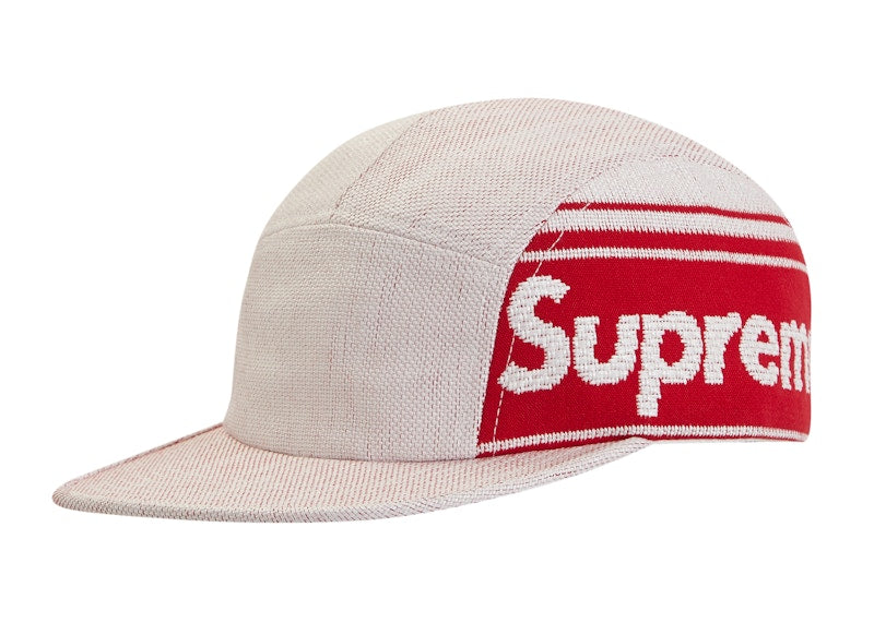 Supreme Raffia Woven Logo Camp Cap White