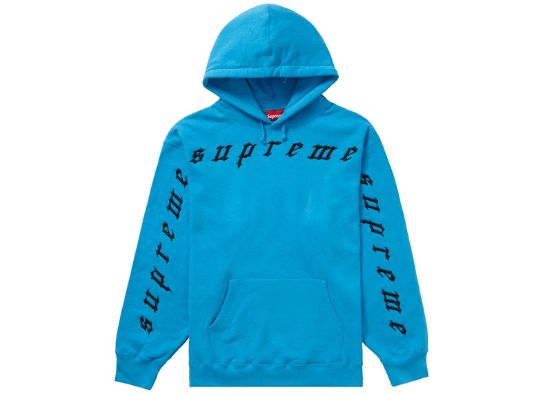 Supreme Raised Embroidery Hooded Sweatshirt Bright Royal