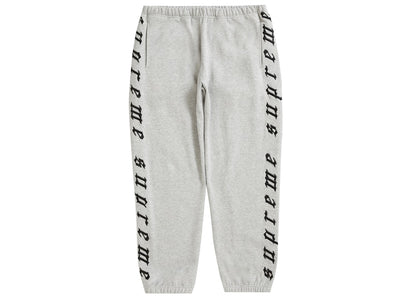 Supreme Raised Embroidery Sweatpant Heather Grey