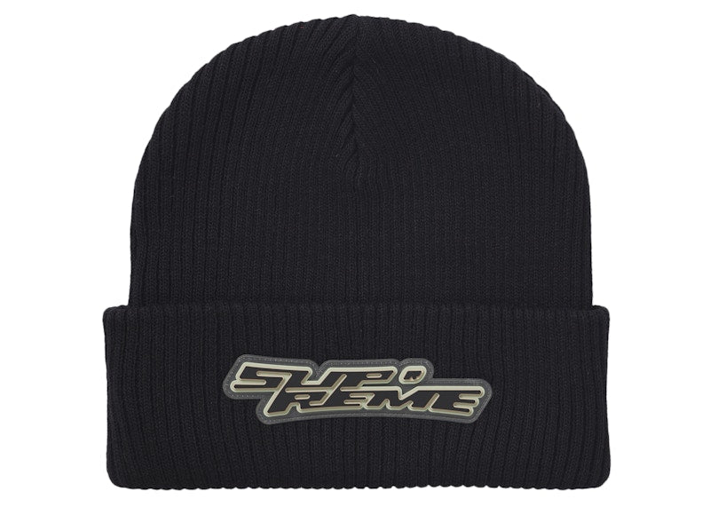Supreme Raised Logo Patch Beanie Black