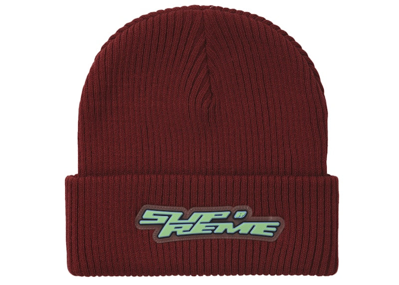 Supreme Raised Logo Patch Beanie Red