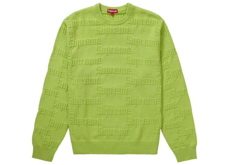 Supreme Raised Logo Sweater Acid Green