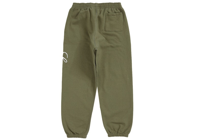 Supreme Raised Script Sweatpant Light Olive