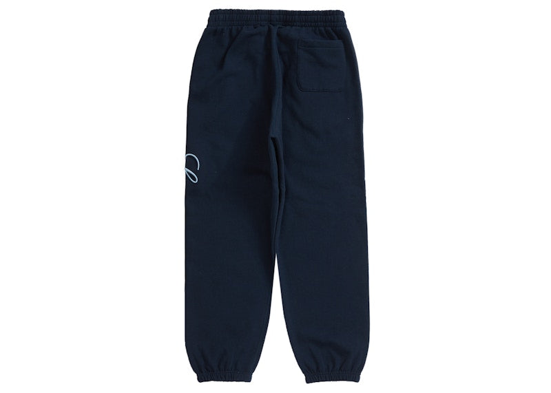 Supreme Raised Script Sweatpant Navy