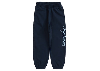 Supreme Raised Script Sweatpant Navy