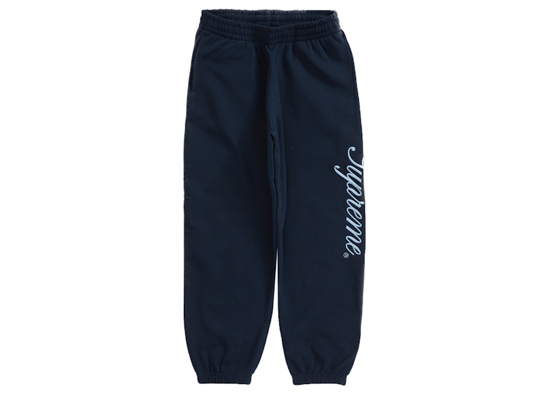 Supreme Raised Script Sweatpant Navy