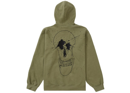 Supreme Ralph Steadman Skull Hooded Sweatshirt Light Olive