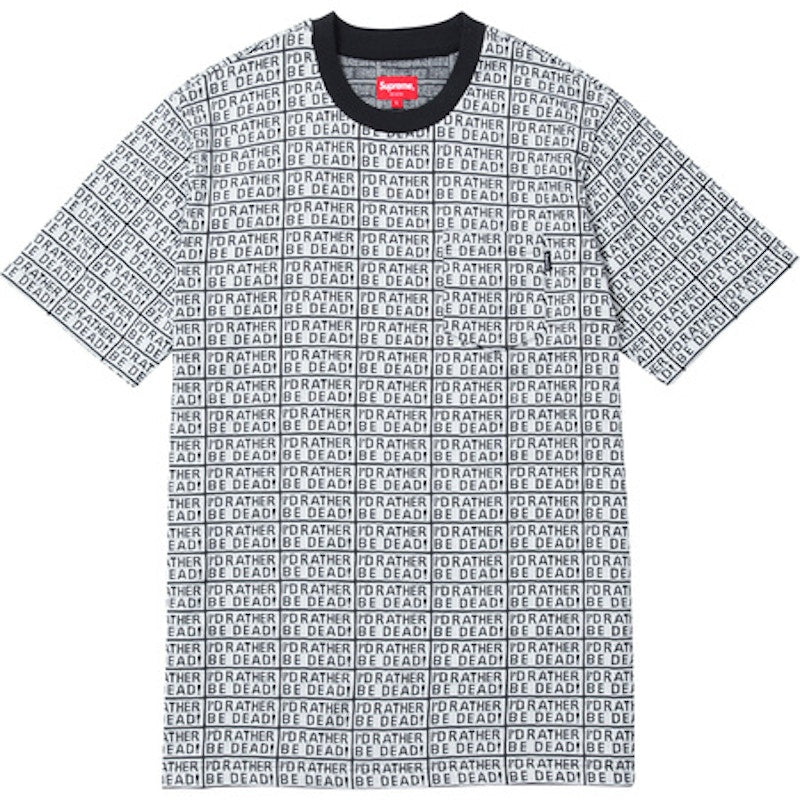 Supreme Rather Be Dead SS Jacquard Top Black