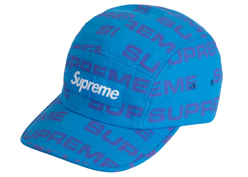 Supreme Reactive Print Camp Cap Blue