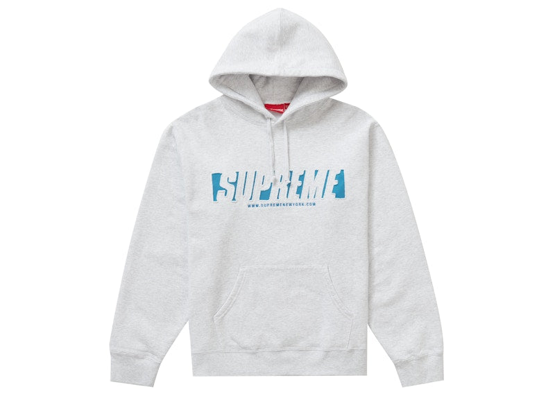 Supreme Reflective Cutout Hooded Sweatshirt Ash Grey