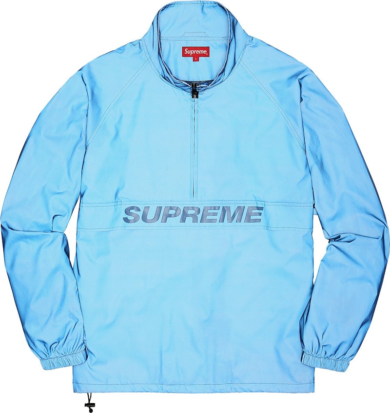 Supreme Reflective Half Zip Pullover Blue