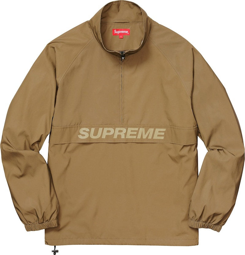 Supreme Reflective Half Zip Pullover Gold
