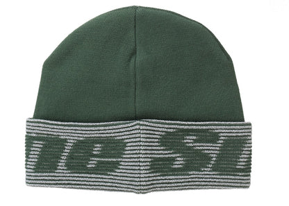 Supreme Reflective Jacquard Beanie Dark Green