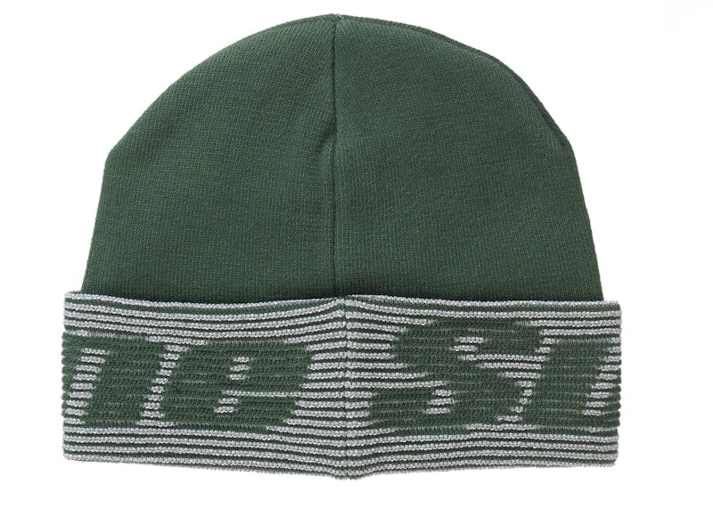 Supreme Reflective Jacquard Beanie Dark Green