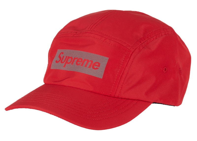 Supreme Reflective Jacquard Logo Camp Cap (FW22) Red