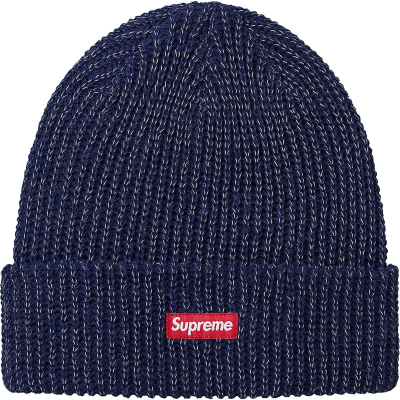 Supreme Reflective Loose Gauge Beanie Navy