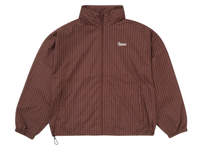 Supreme Reflective Pinstripe Track Jacket Brown