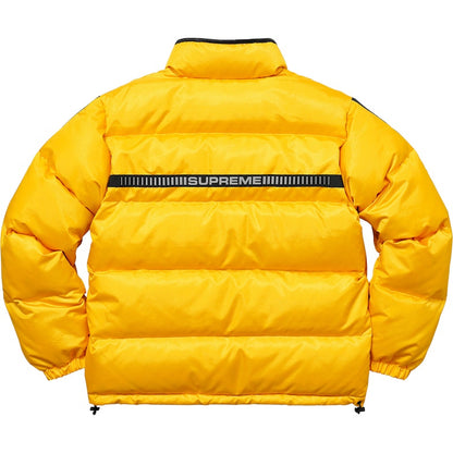 Supreme Reflective Sleeve Logo Puffy Jacket Yellow