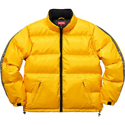 Supreme Reflective Sleeve Logo Puffy Jacket Yellow