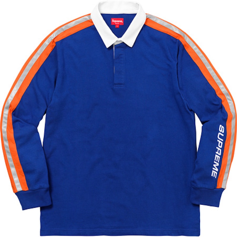 Supreme Reflective Sleeve Stripe Rugby Royal
