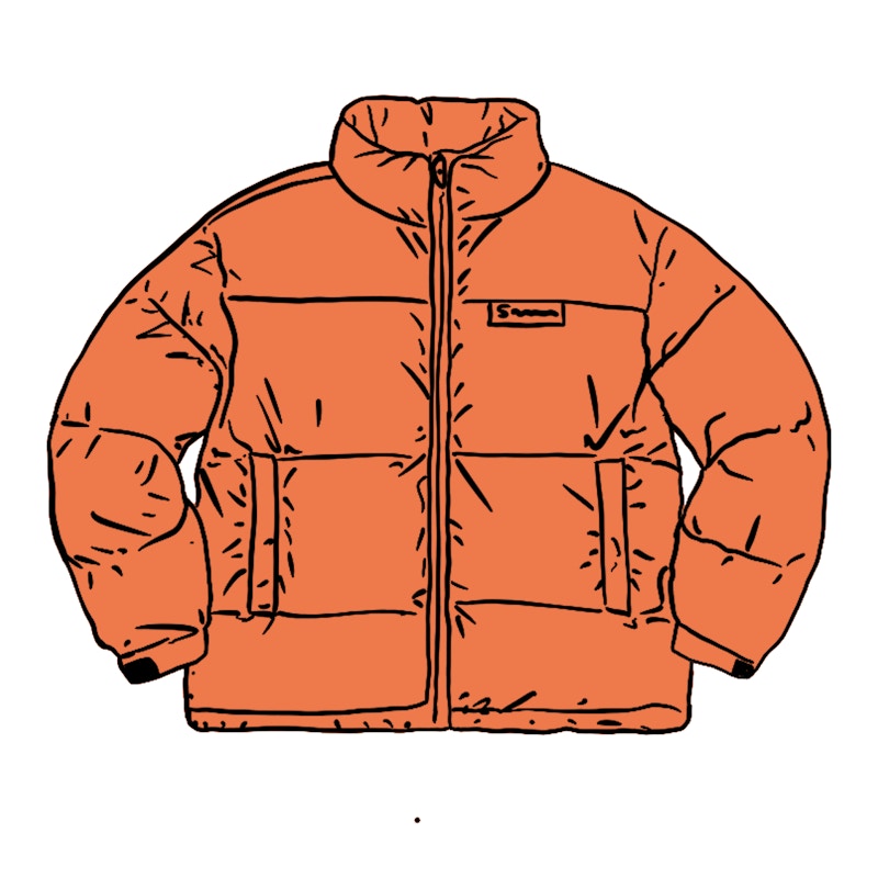Supreme Reflective Speckled Down Jacket Orange