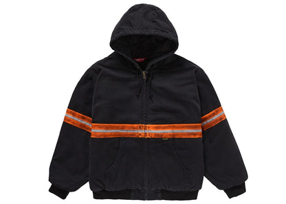 Supreme Reflective Stripe Hooded Work Jacket Black