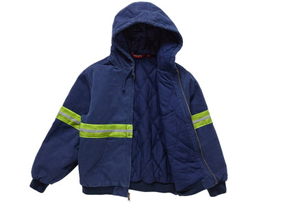 Supreme Reflective Stripe Hooded Work Jacket Navy