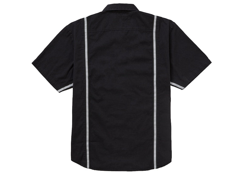 Supreme Reflective Stripe S/S Work Shirt Black