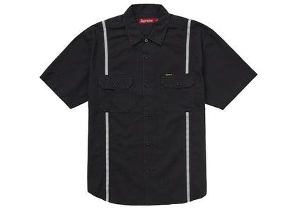 Supreme Reflective Stripe S/S Work Shirt Black