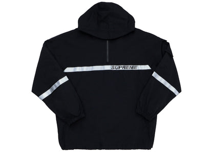 Supreme Reflective Taping Hooded Pullover Black