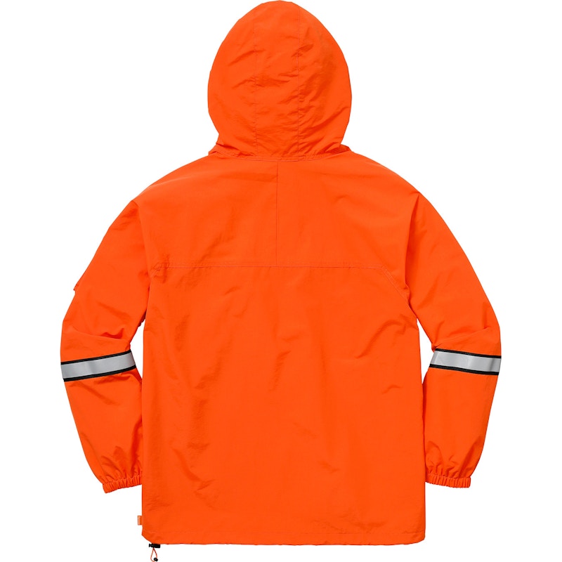 Supreme Reflective Taping Hooded Pullover Orange