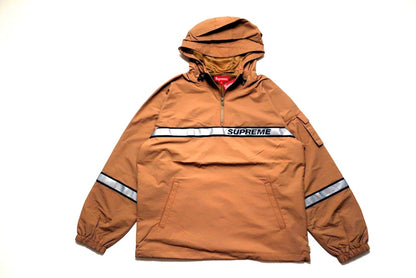 Supreme Reflective Taping Hooded Pullover Tan