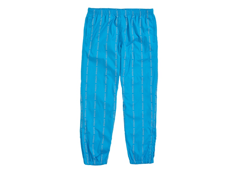Supreme Reflective Text Track Pant Blue
