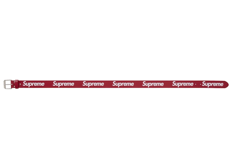 Supreme Repeat Leather Belt (FW25) Red