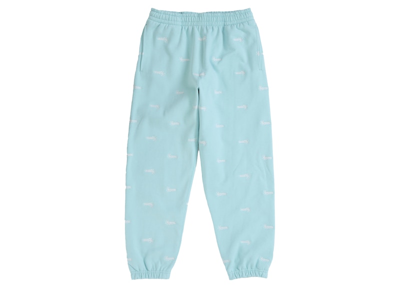 Supreme Repeat Script Sweatpant Light Blue