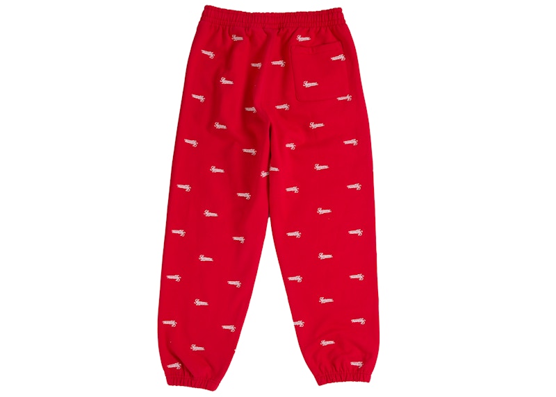 Supreme Repeat Script Sweatpant Red