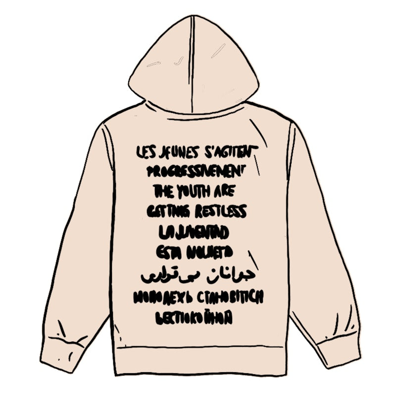Supreme Restless Youth Hooded Sweatshirt Natural