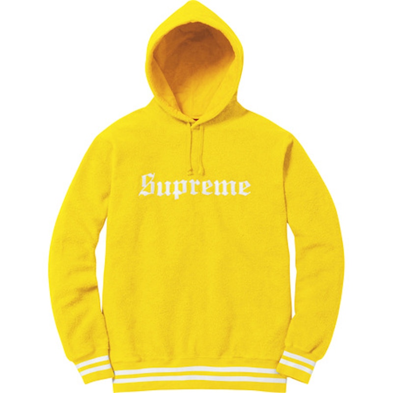 Supreme Reverse Fleece Hooded Sweatshirt Yellow