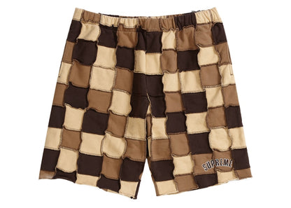 Supreme Reverse Patchwork Sweatshort Brown