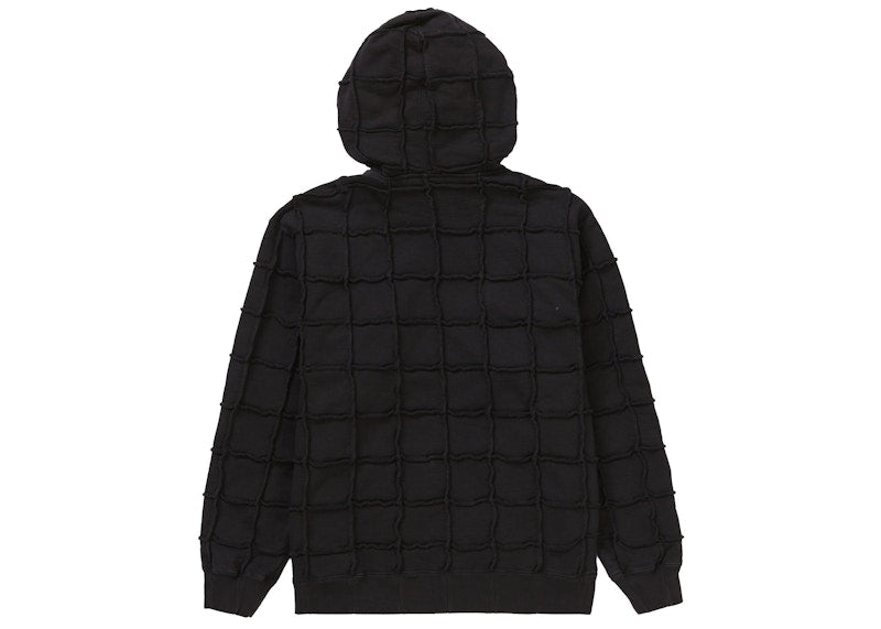 Supreme Reverse Patchwork Zip Up Hooded Sweatshirt Black