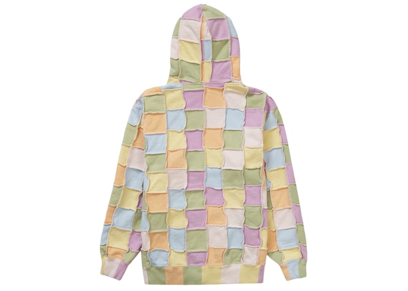Supreme Reverse Patchwork Zip Up Hooded Sweatshirt Multicolor