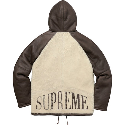 Supreme Reversed Shearling Hooded Jacket Brown